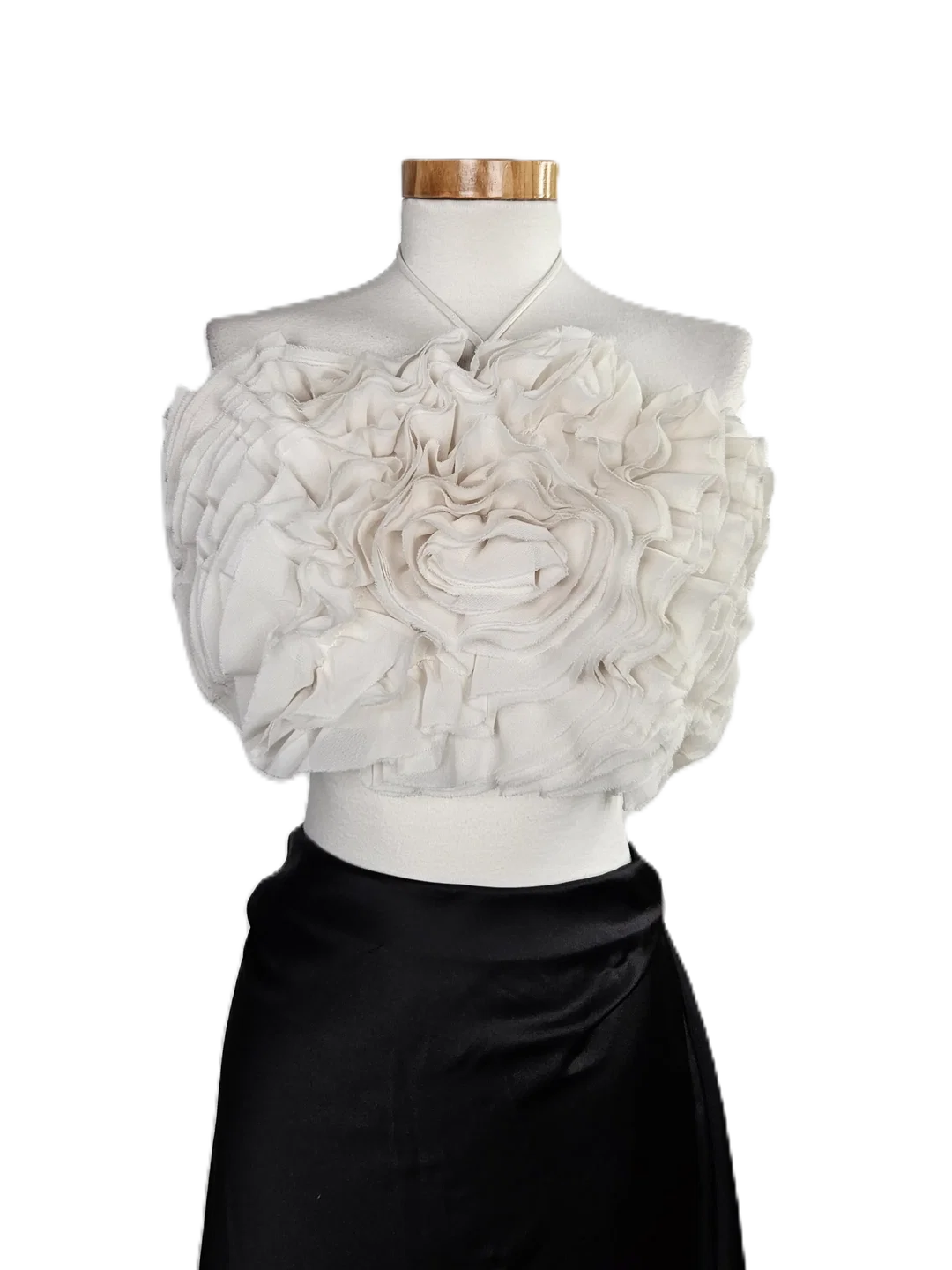 ZARA Damen Blumen-Bustier, cremeweiß - Gr. M / 38  - Bild 1
