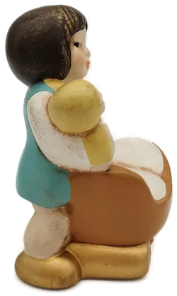 Bozner Thun Skulptur, Mutter mit Kind und Babywagen - ca. 14cm hoch - Bild 2