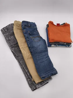 6 tlg. Bekleidungsset, Junge, Gr. 86/92, 3x Hosen, 3x langarm Shirt