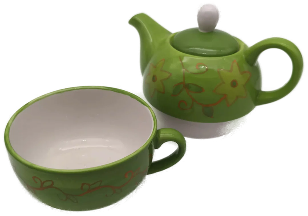 Set: kleine Teekanne + Tasse, Keramik; Mount Everest Tea Company – Bild 2