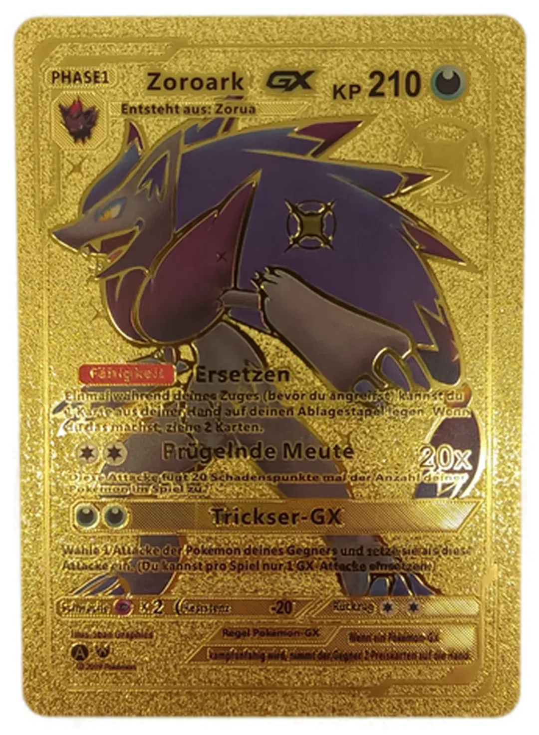 Pokémon Sammelkarte Goldfolie Phase1 Zoroark GX - Bild 1