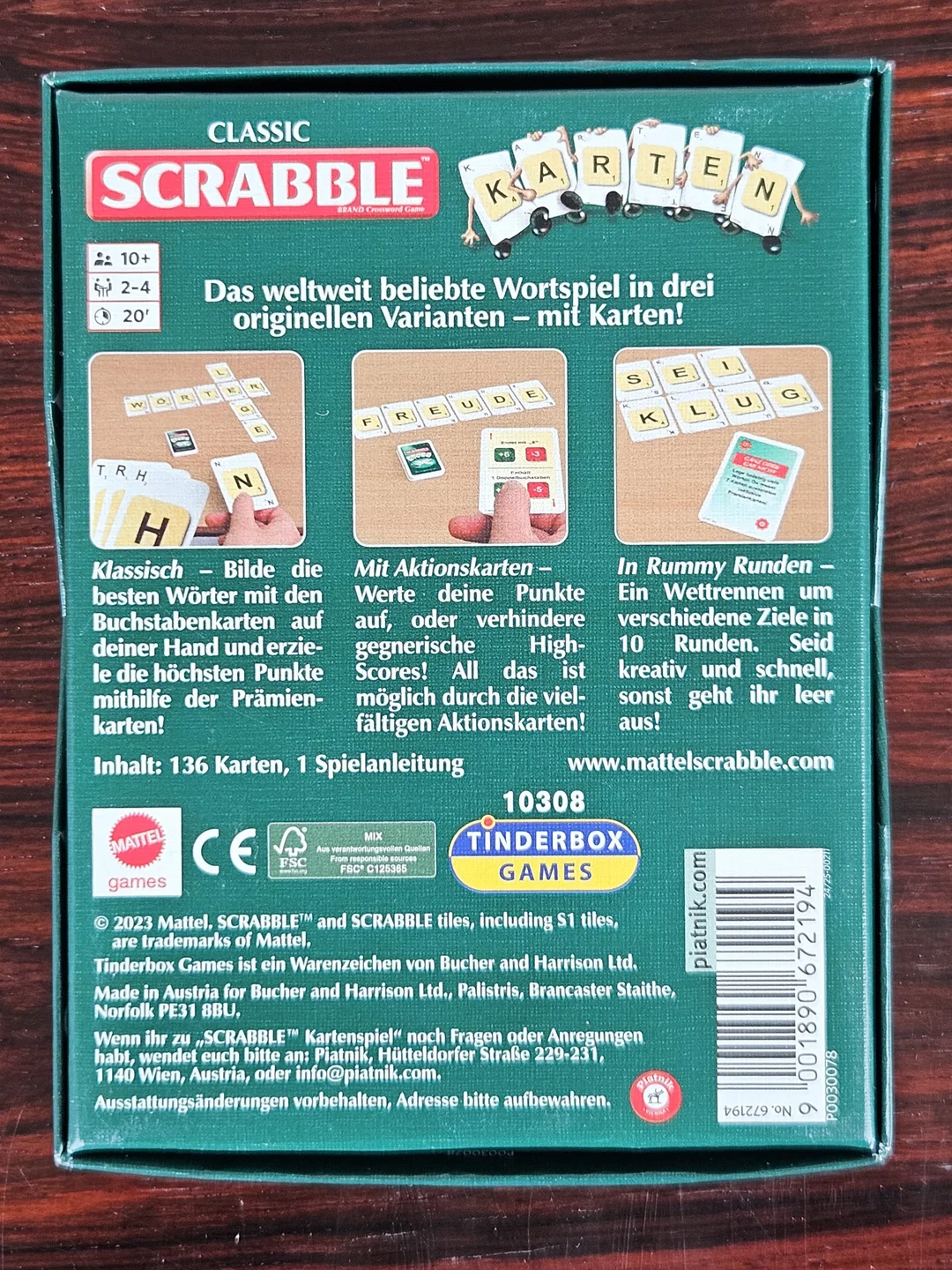 SCRABBLE CLASSIC Kartenspiel - Gesellschaftsspiel - Tinderbox Games – Bild 2