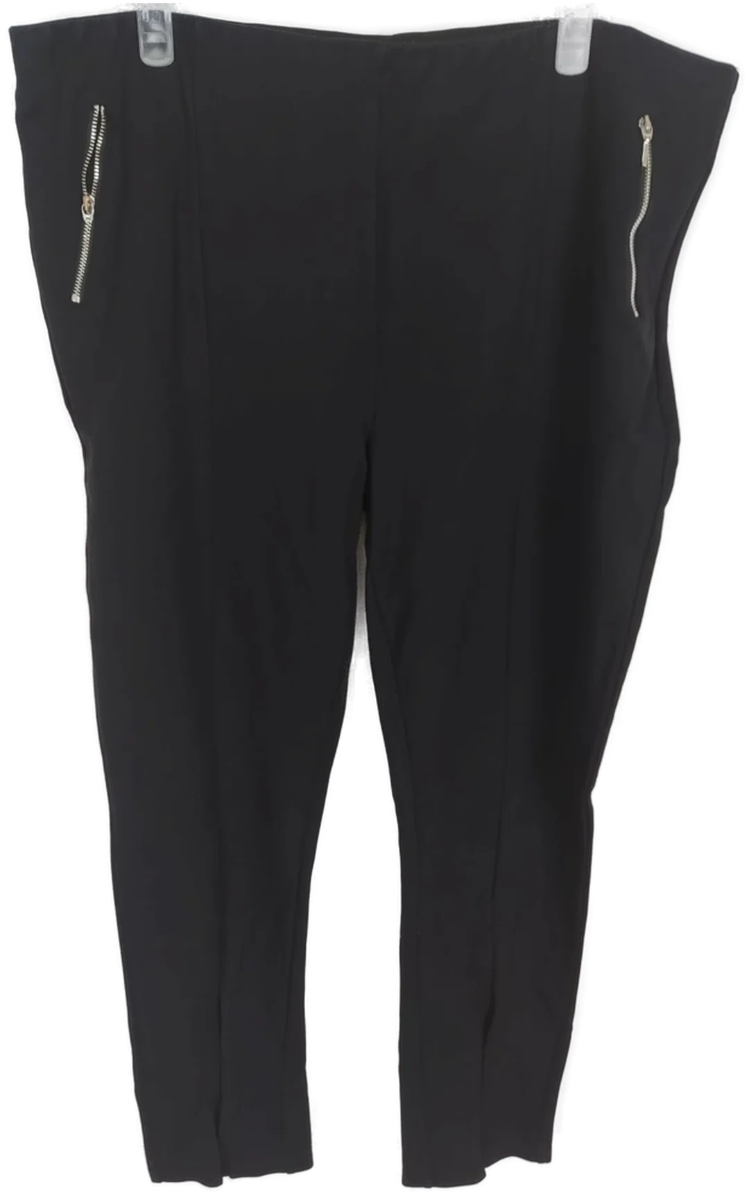 Hose "Yessica" lang mit Stretch und Gummizugbund, schwarz mit Taschen, Größe 48 – Bild 1