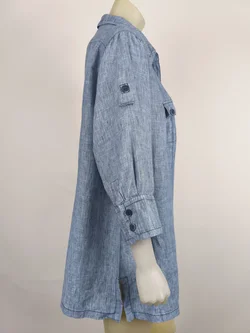 Bonita, Hemdbluse Damen, Gr. 48, Leinen - Bild 4
