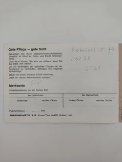 Swarowski Optik Tirol Fernglas Habicht 7x42, mit original Koffertasche und Papieren, 1973 - Bild 22