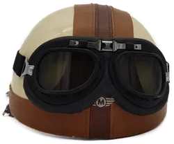 Motorradhelm Retro unisex braun/beige Gr. S (55-56) - Bild 4