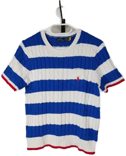 Polo Ralph Lauren Kurzarm Strickpullover Gestreift | Wie Neu Größe M/38 - Bild 5