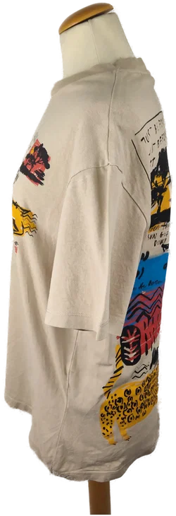 Damen T-Shirt Bershka Beige Animal-Print | Sommer-Charme - Bild 2