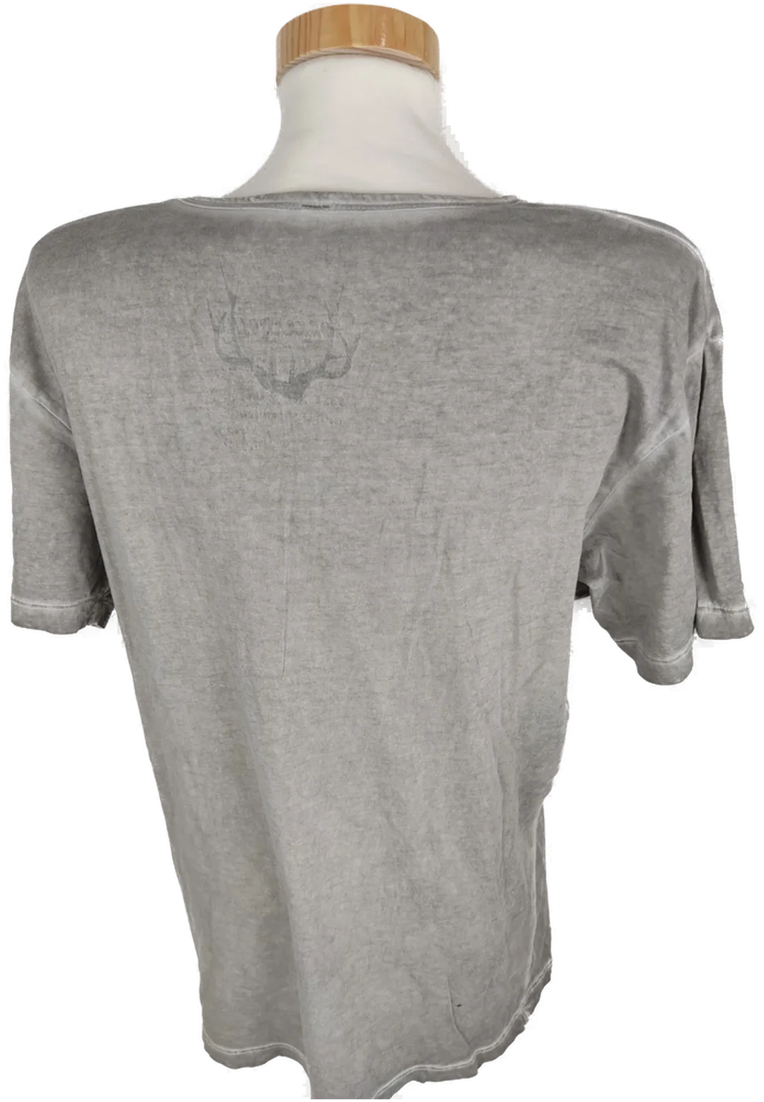 T-Shirt "Stockerpoint", kurzarm mit V-Ausschnitt, grau mit Aufdruck, Größe M – Bild 4