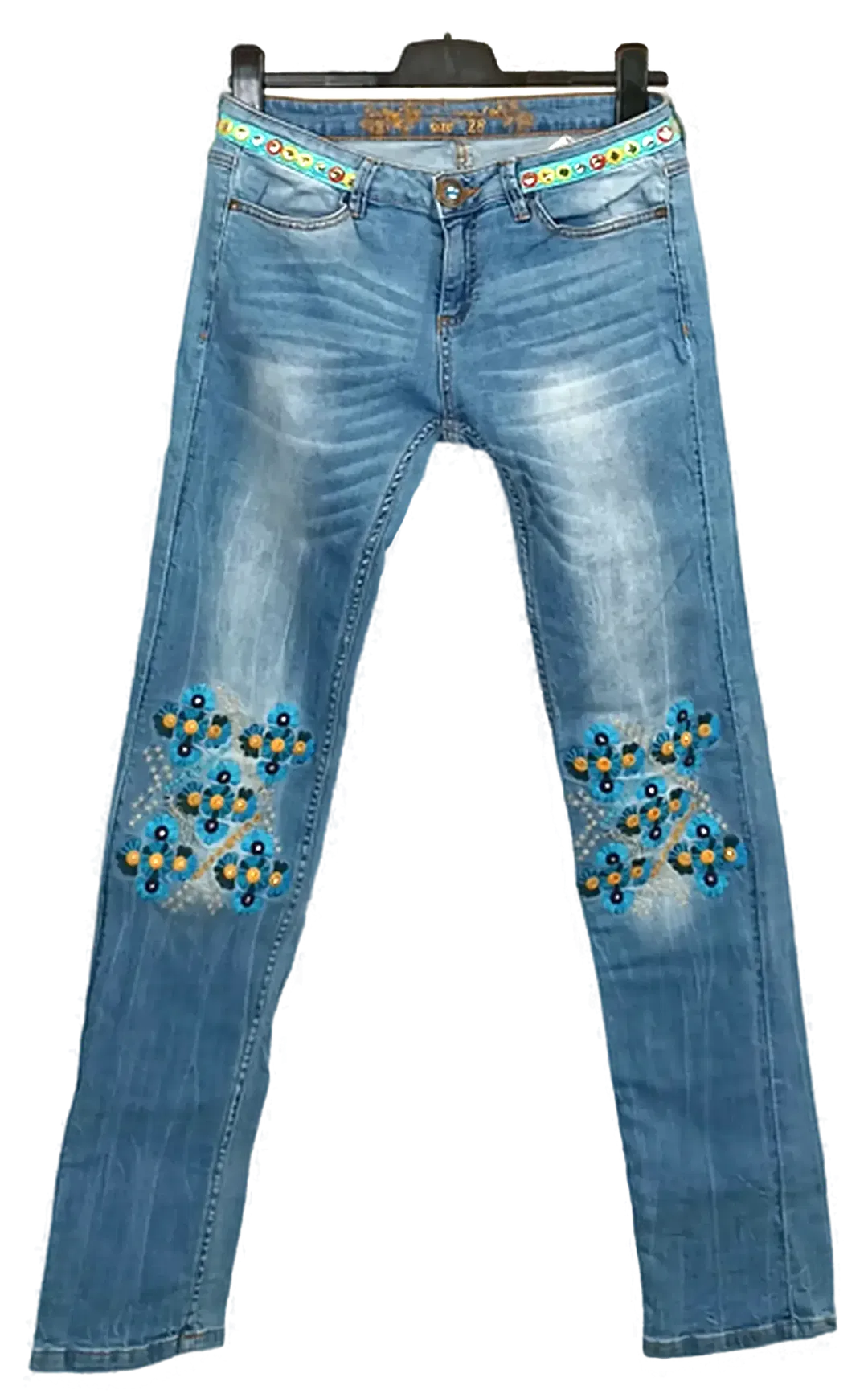 Desigual Damen Jeans blau gemustert Gr. 28 - Bild 1