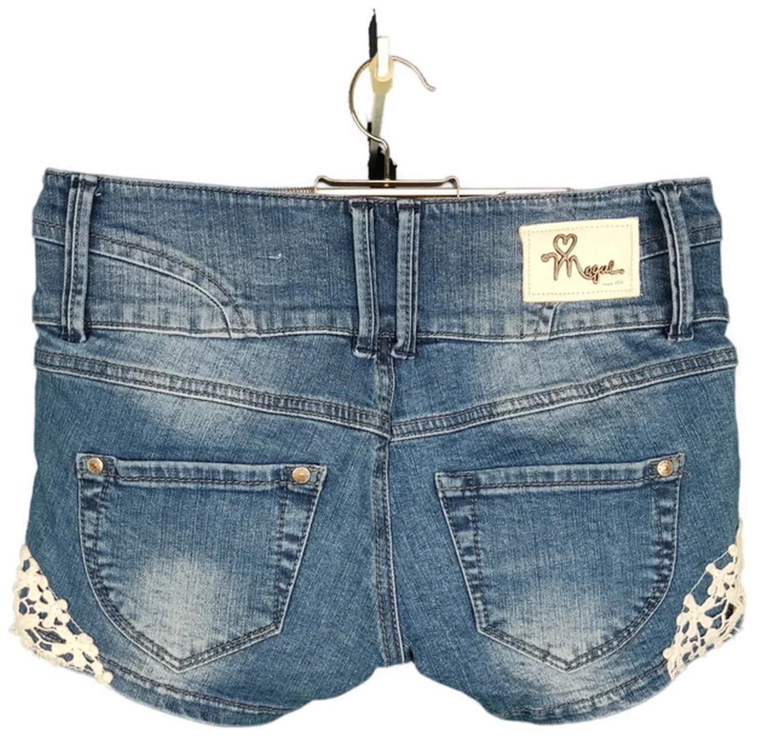 Mogul Damen Jeansshort mit Spitze blau - W25 – Bild 2