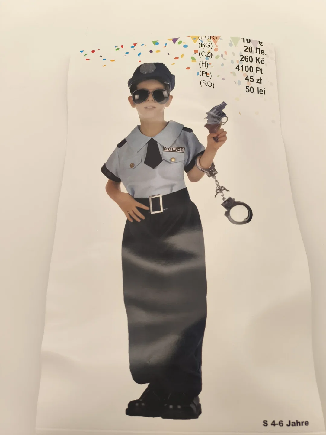 Faschingskostüm Kinder, Polizist, neu – Bild 2