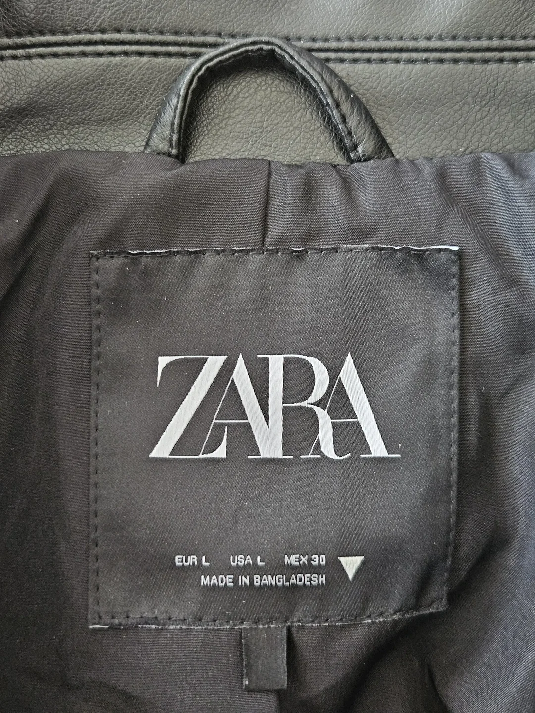 Zara Damen Kunstlederjacke, schwarz - Gr. L – Bild 4
