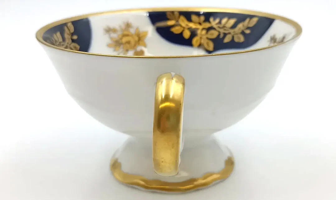 Sammeltasse Weimar Porzellan - "Dora" kobaltblau/gold 3-teilig – Bild 4