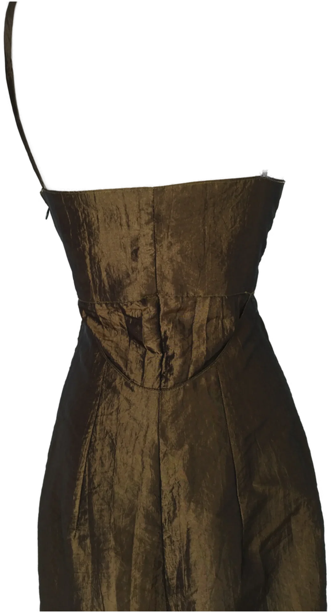 Abendkleid mit Stola -changierend braun/olive – Bild 5