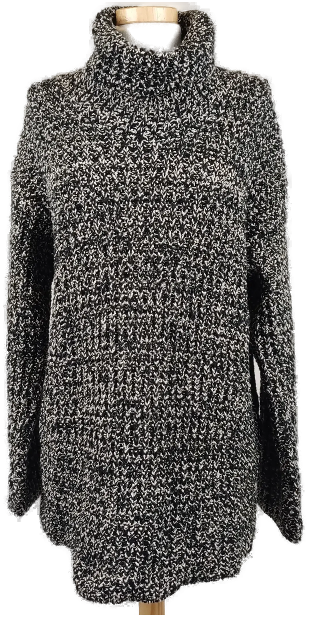 Les fans Paris  Damen Strick- Rollkragenpullover  Schwarzweiß - Einheitsgröße - Bild 1