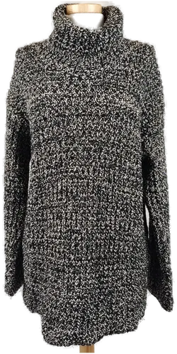 Les fans Paris  Damen Strick- Rollkragenpullover  Schwarzweiß - Einheitsgröße - Bild 1