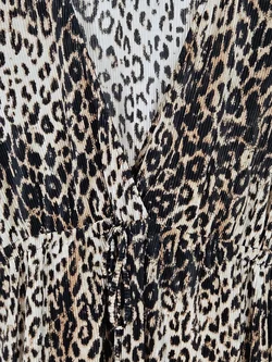 ZARA Damen Maxikleid mit Animal Print, braun - Gr. L - Bild 3