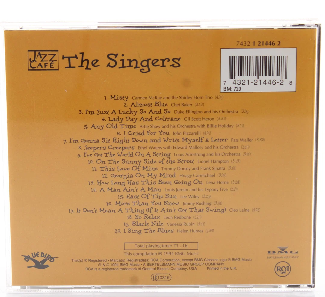 CD "Jazz Café – The Singers" (1994, BMG / Bluebird) – Jazz Vocal Compilation CD – Bild 2