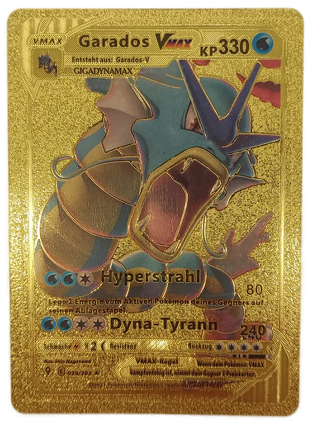 Pokémon Sammelkarte Goldfolie Vmax Garados Vmax - Bild 1