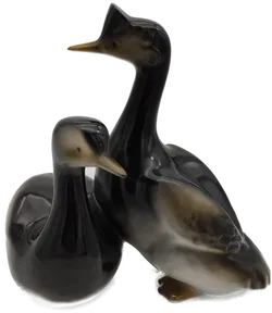 Haubentaucher,Vögel Hollohaza Porzellan - Bild 1