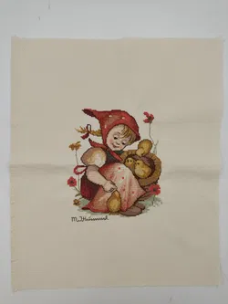 M. J. Hummel-Kreuzstich-Bild: Mädchen mit Küken - Bild 2