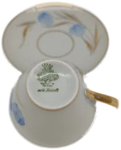 Espressoset aus Porzellan – Tasse mit Unterteller, Graf von Henneberg, Ilmenau, gebraucht mit Schönheitsfehler - Bild 4