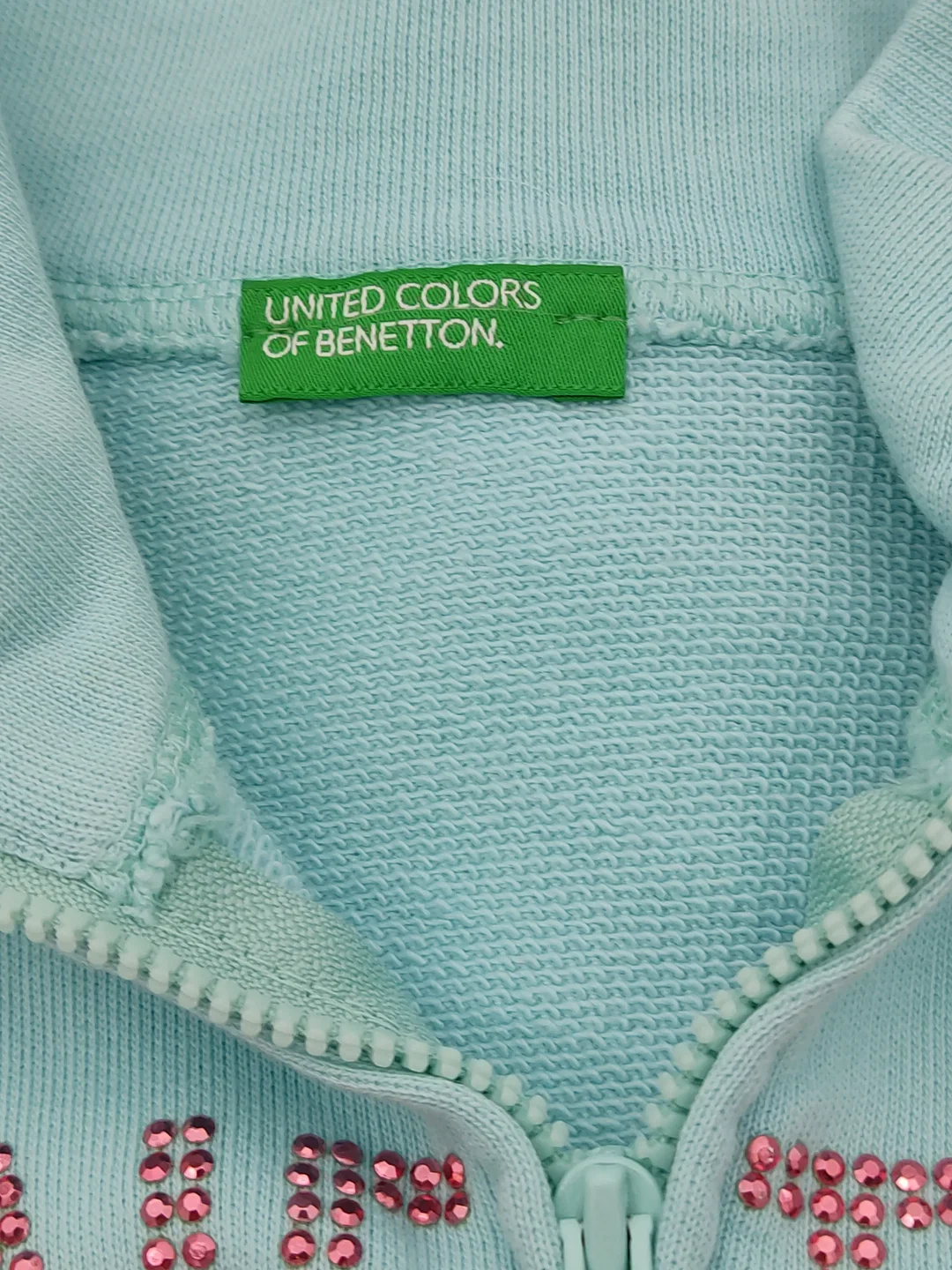  United Colors of Benetton Kinder Sweater Jacke mint Gr. M (130 cm) – Bild 2
