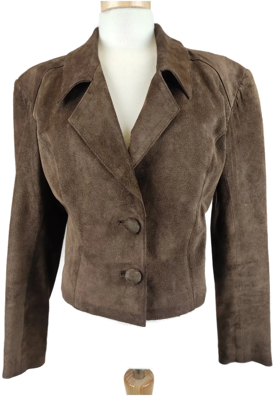 Imperio del Antilope / Kurze Vintage-Rauhlederjacke / braun - S/36 - Bild 4