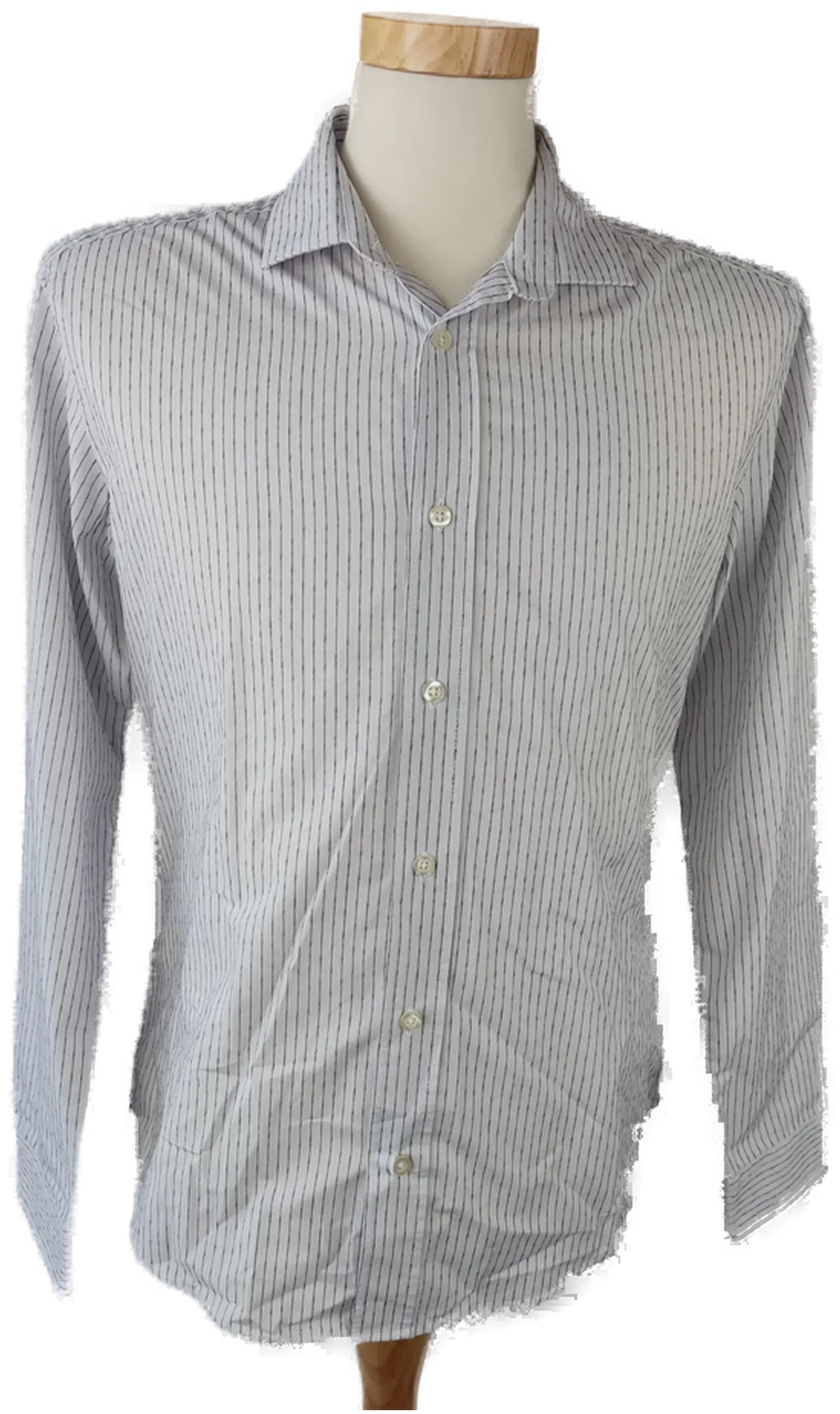 Smog Herrenhemd längsgestreift weiß/violett - M (Slim fit) - Bild 1