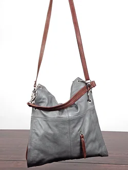 Damen Ledertasche - grau  - Bild 2