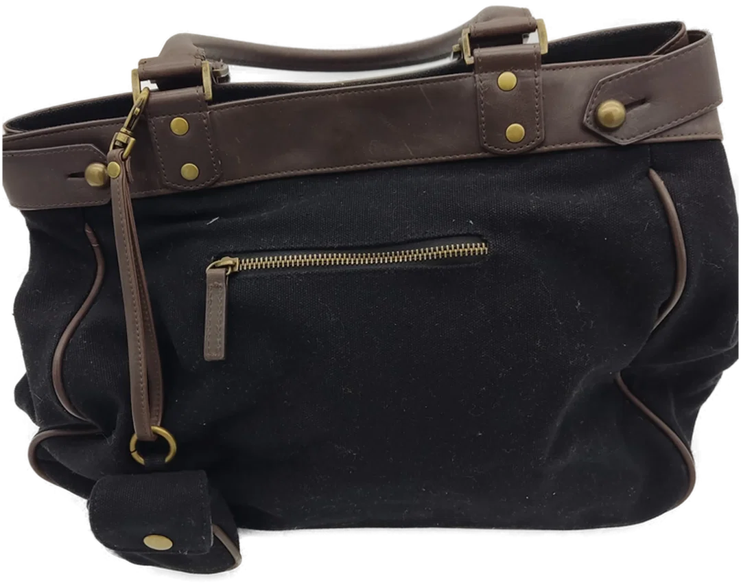 Tasche schwarz/braun mit Griffen und Magnetverschluss, Größe ca. 42 x 32 x 15 cm - Bild 1