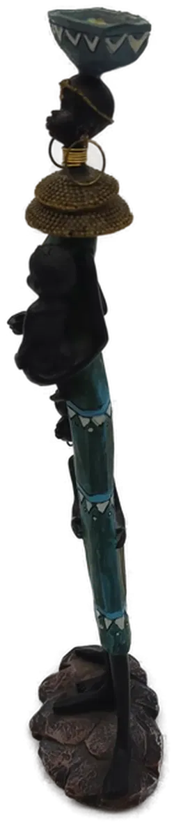 Dekofigur Afrikanische Frau mit Kind aus Harzguss - Bild 2