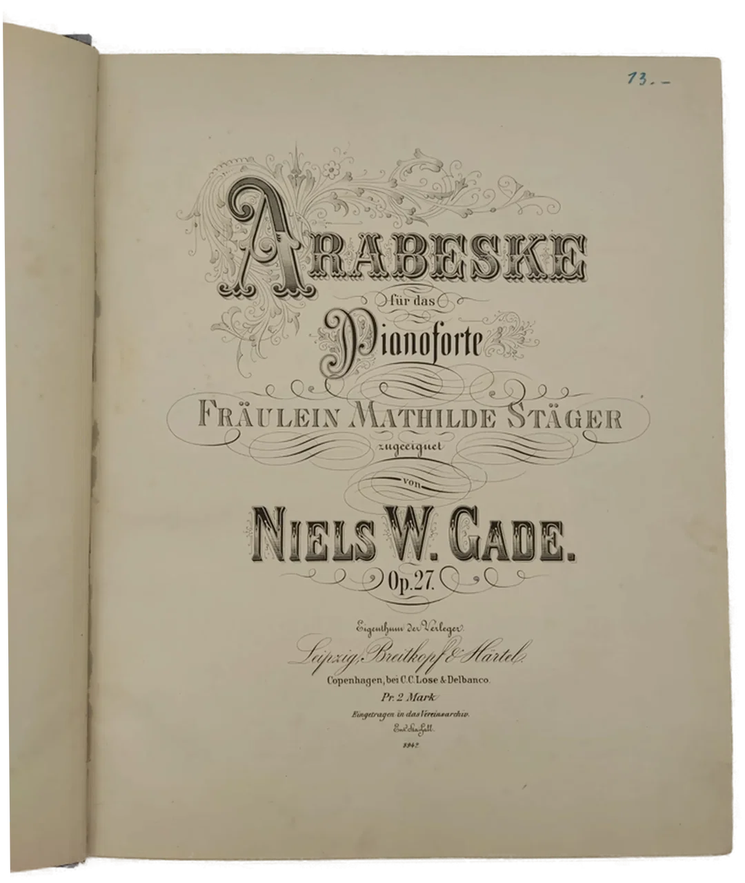 Notenbuch Klavier Niels Wilhem Gade – Bild 2