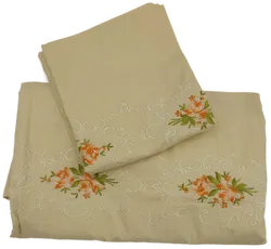 Exquisites 4tlg. Bettwäscheset Wäschehaus Josef Grabher in gelb mit edler Stickerei - Bild 2