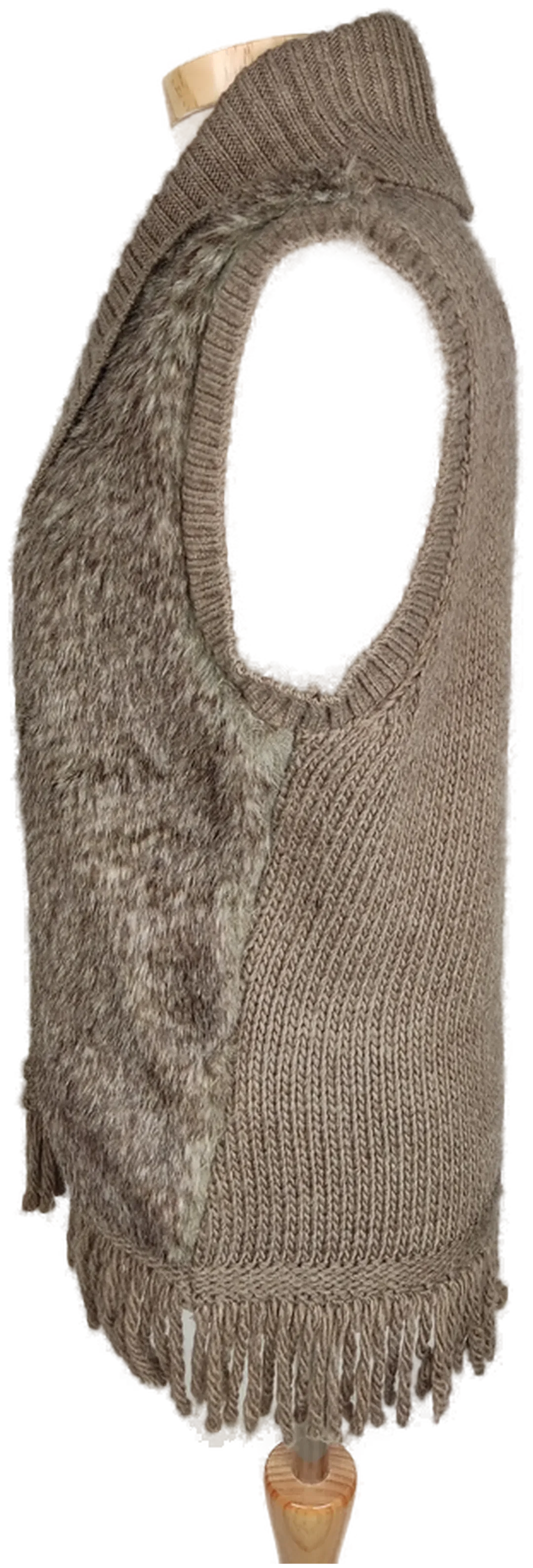 Street One Damen Strickweste mit Fell braun - L/40 – Bild 3