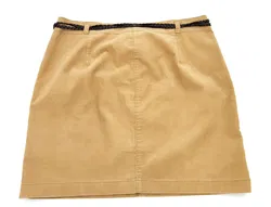 Street One Damen Cord Mini Rock hellbraun mit geflochtenem Ledergürtel - Gr.: 38 / M - Bild 2