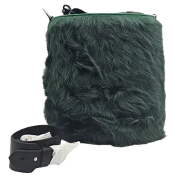 Max V. Koenig Damen plüsch Handtasche, grün/beige - Höhe ca. 29 cm  - Bild 2