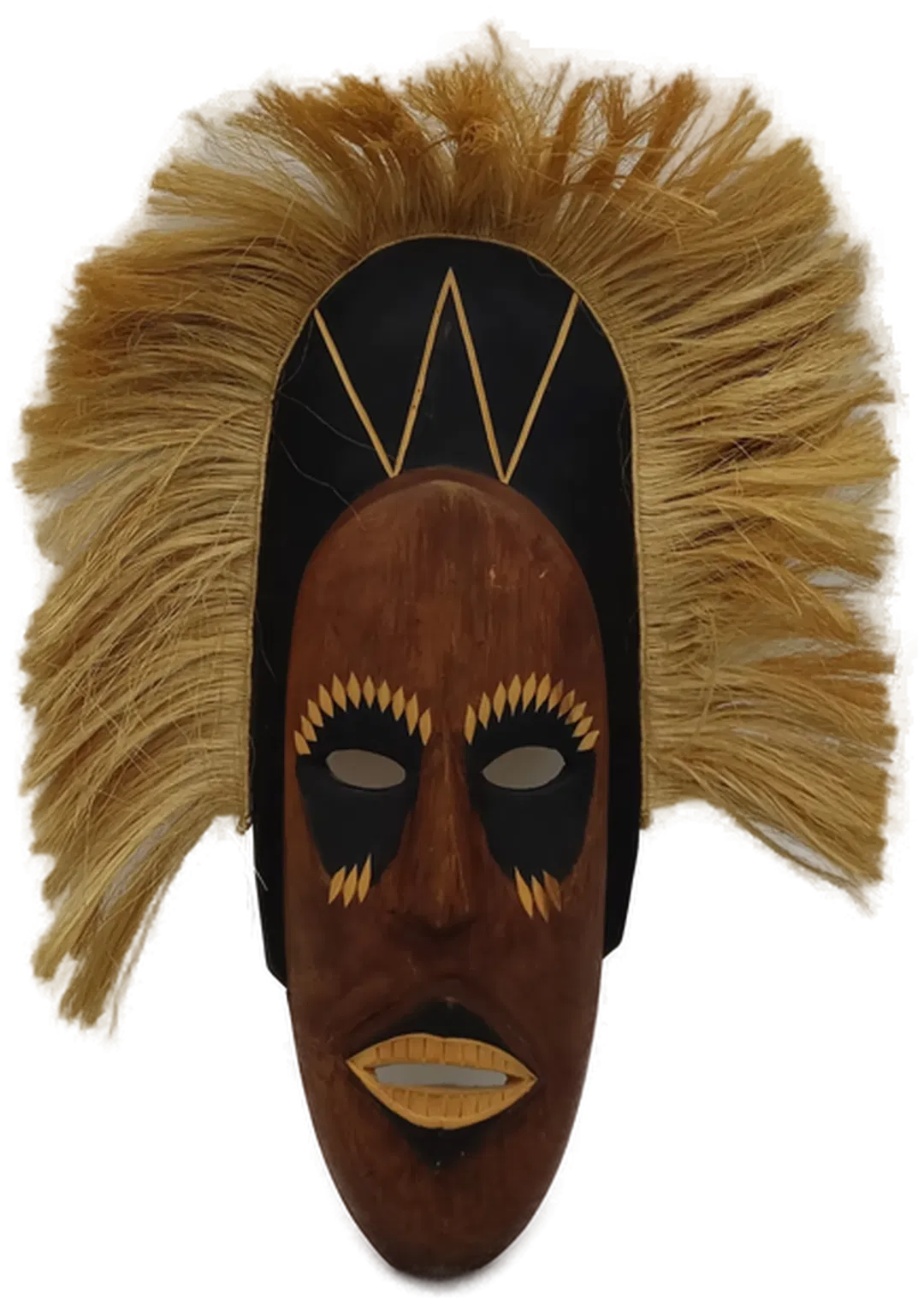 Afrikanische Maske Holz braun/mehrfarbig - Bild 4