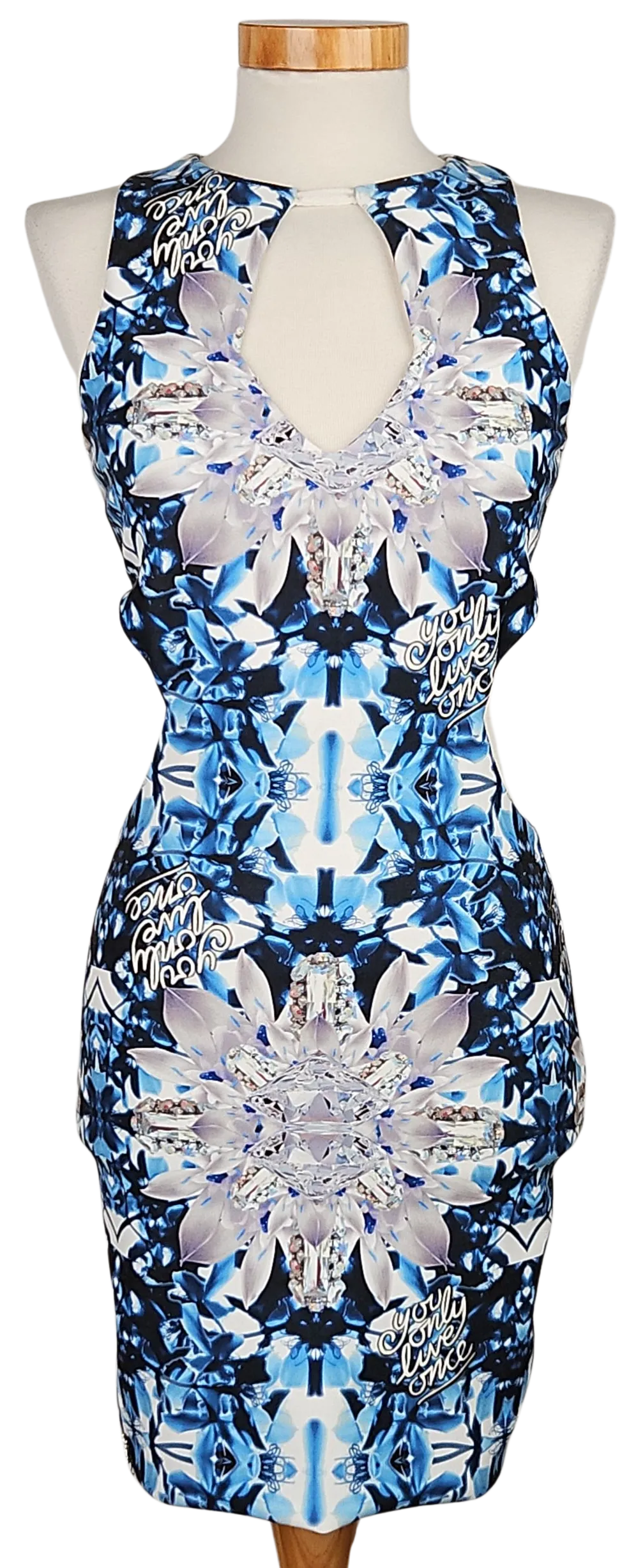 PHILIPP PLEIN Damen Minikleid, blau/weiß - Gr. S  - Bild 4