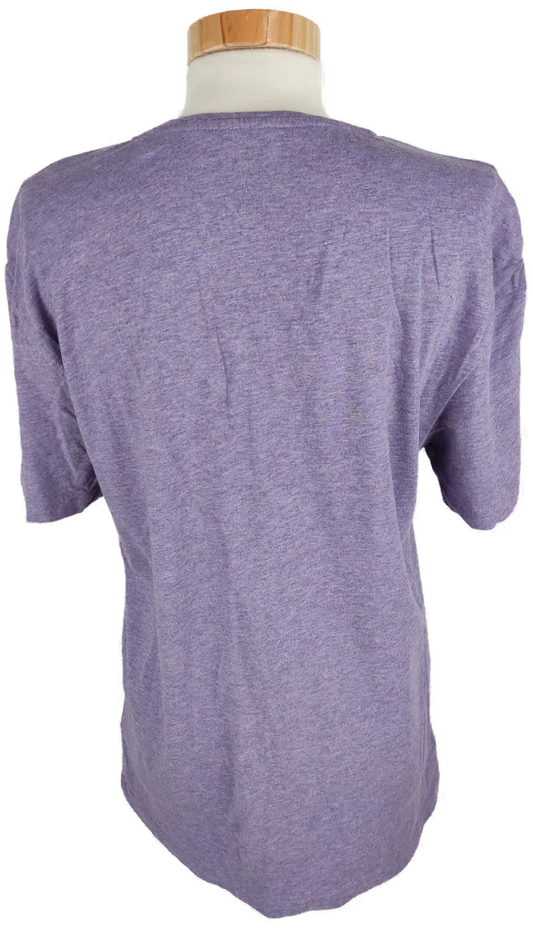 T-Shirt "H&M", kurzarm mit V-Ausschnitt, violett meliert, Größe M – Bild 3