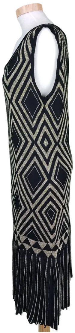 Mona Damen Strickkleid schwarz/gold - 44 - Bild 2