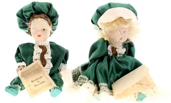 2 Porzellanpuppen auf Sofa – Certificato di Garanzia, ca. 19 cm - Bild 3