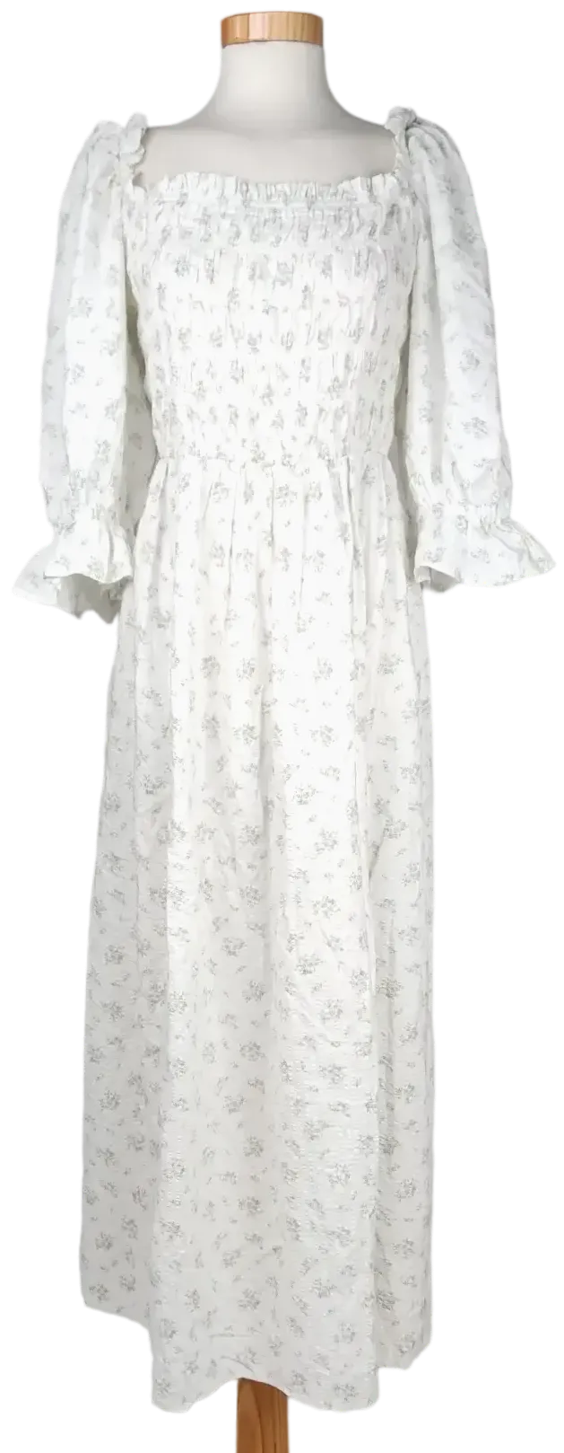 H&M Damen Maxikleid, weiß - Gr. M - Bild 1