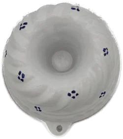 Kleine Gugelhupfform  Retro weiß Höhe ca. 9 cm - Bild 2