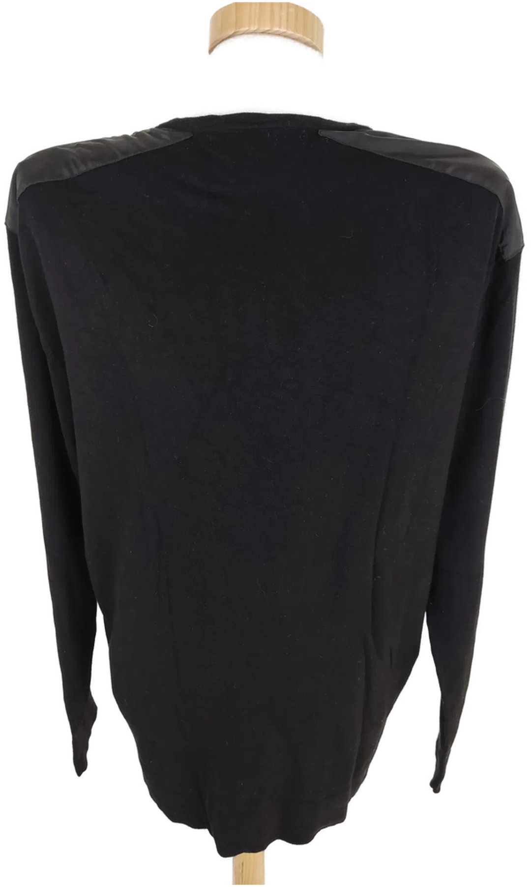 Pullover "Zara Man", langarm mit Rundhalsausschnitt, gestrickt, schwarz, Größe L – Bild 3