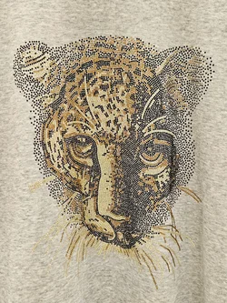 Damen Pullover mit Leopardenkopf, grau - Gr. L – Vorschau 4