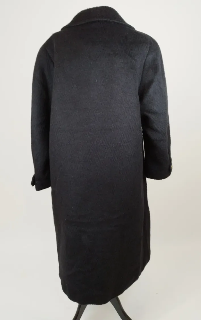 Mohair Mantel schwarz - Gr. 40 / reine Schurwolle – Bild 4