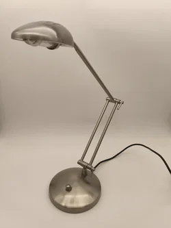 Schreibtischleuchte, Arbeitslampe, Metall silber - Bild 3