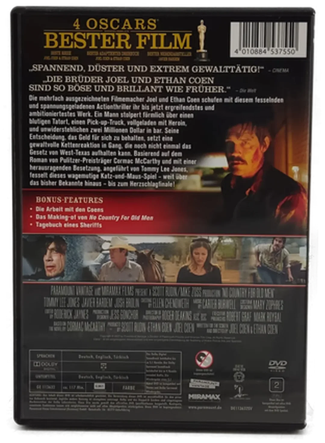 DVD "No Country for Old Men" mit Tommy Lee Jones , Javier Barsem und Josh Brolin – Bild 2
